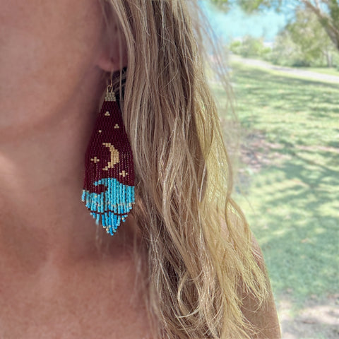 Night Sky Fringe Earrings