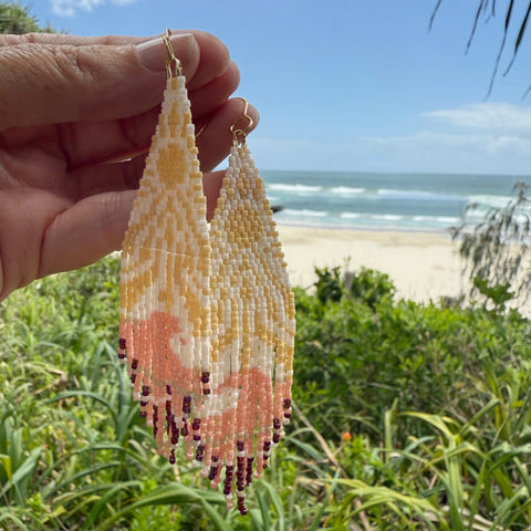 Sunrise Glow Fringe Earrings