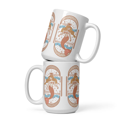 Mermaid on White Glossy Mug (POD)