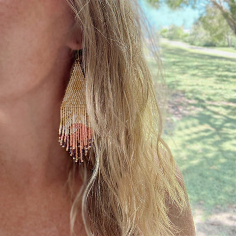 Sunrise Glow Fringe Earrings
